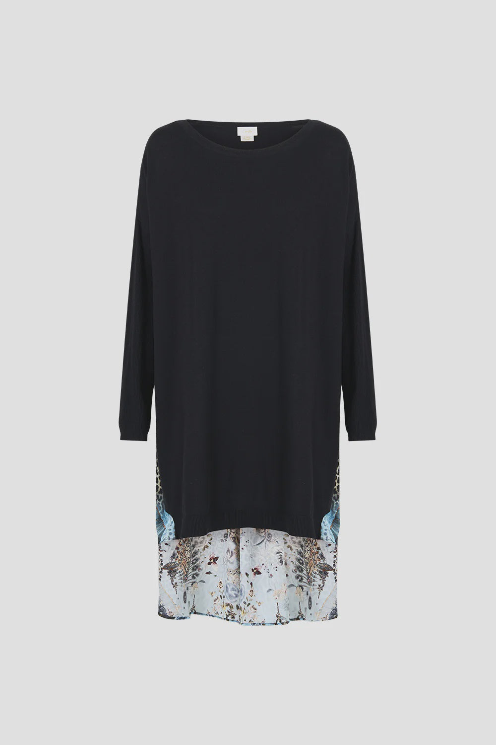 Camilla Fiesta Seiesta Repeat Knit Jumper with Pleated Silk Back
