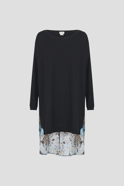 Camilla Fiesta Seiesta Repeat Knit Jumper with Pleated Silk Back