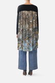 Camilla Fiesta Seiesta Repeat Knit Jumper with Pleated Silk Back
