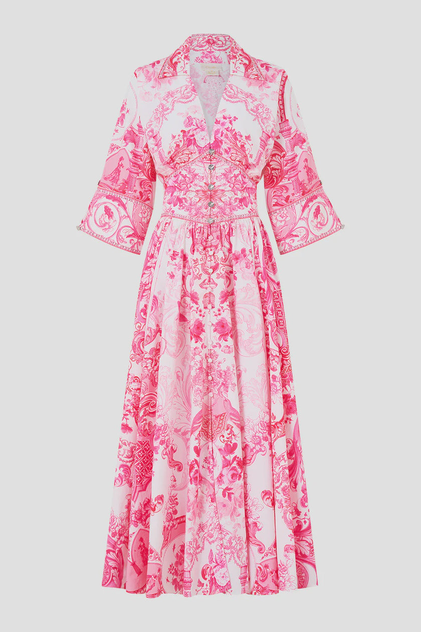 Camilla Livin La Visa Rosa Shaped Waistband Midi Dress