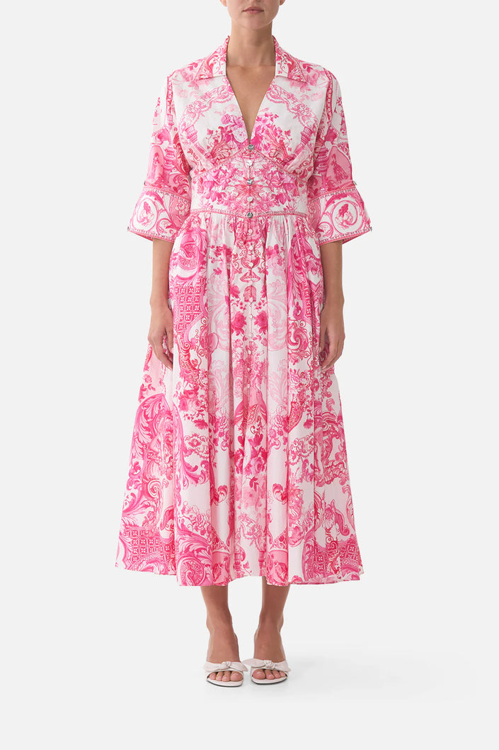 Camilla Livin La Visa Rosa Shaped Waistband Midi Dress