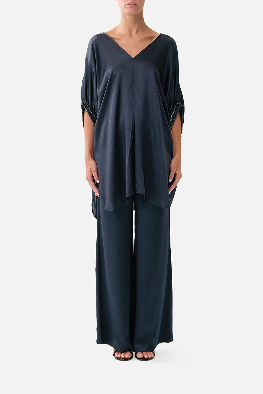 Camilla Daughters of Duende Gathered Cuff V Neck Top