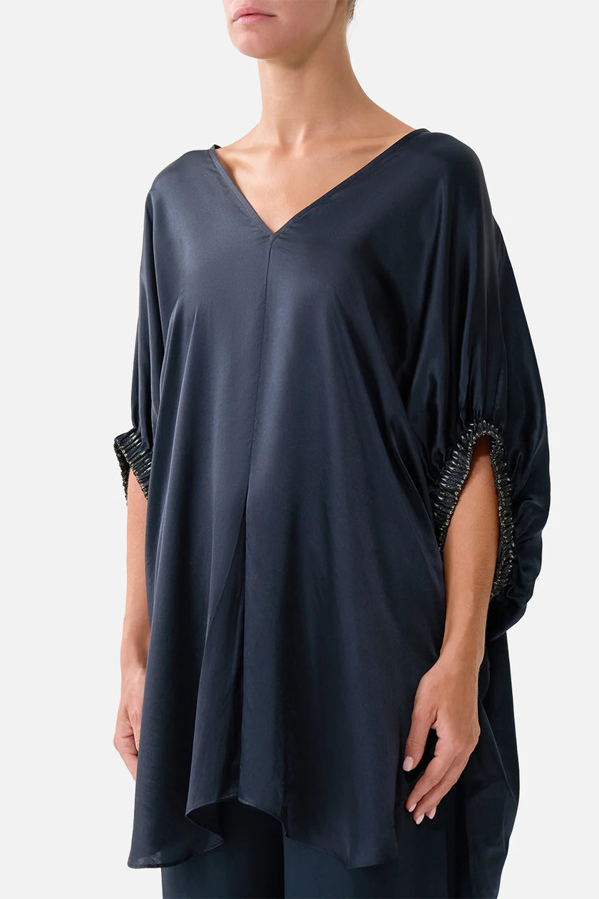 Camilla Daughters of Duende Gathered Cuff V Neck Top