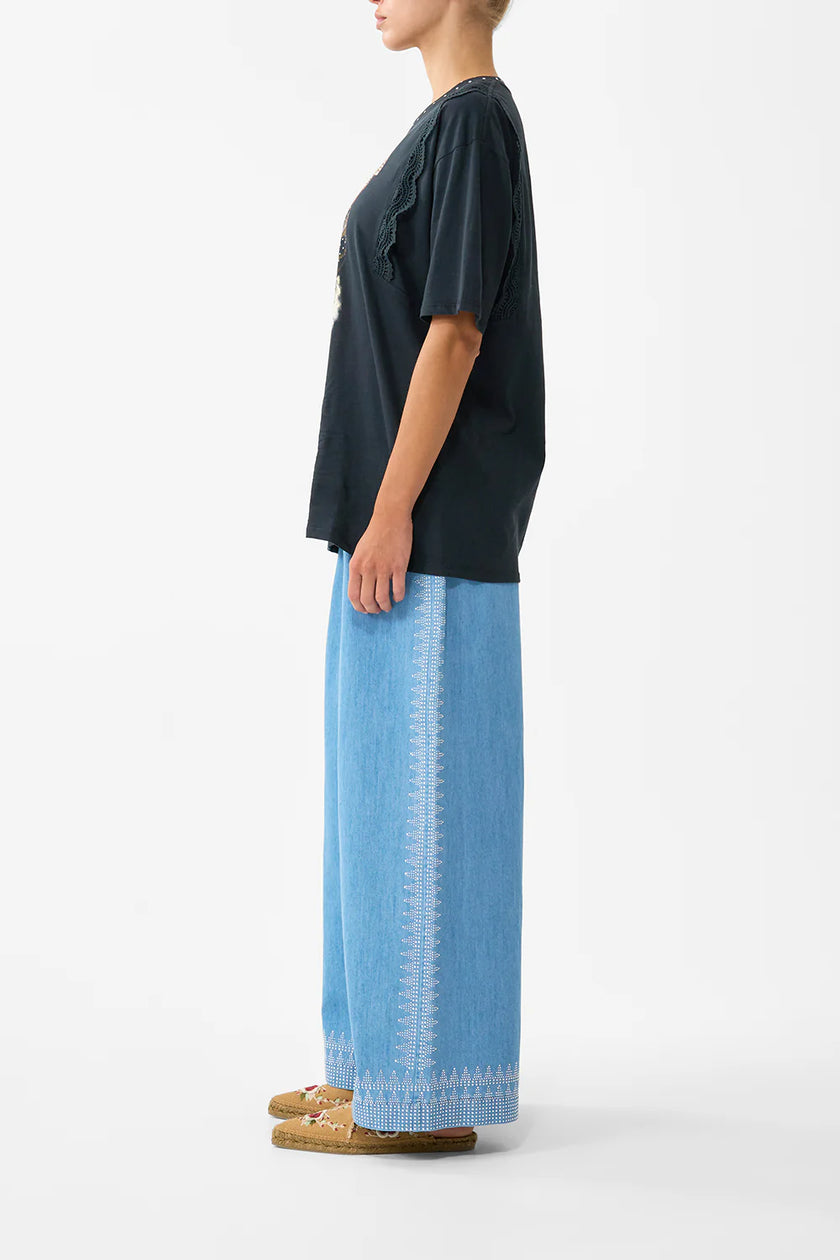 Camilla Daughters of Duende Oversize Tee with Lace Trim