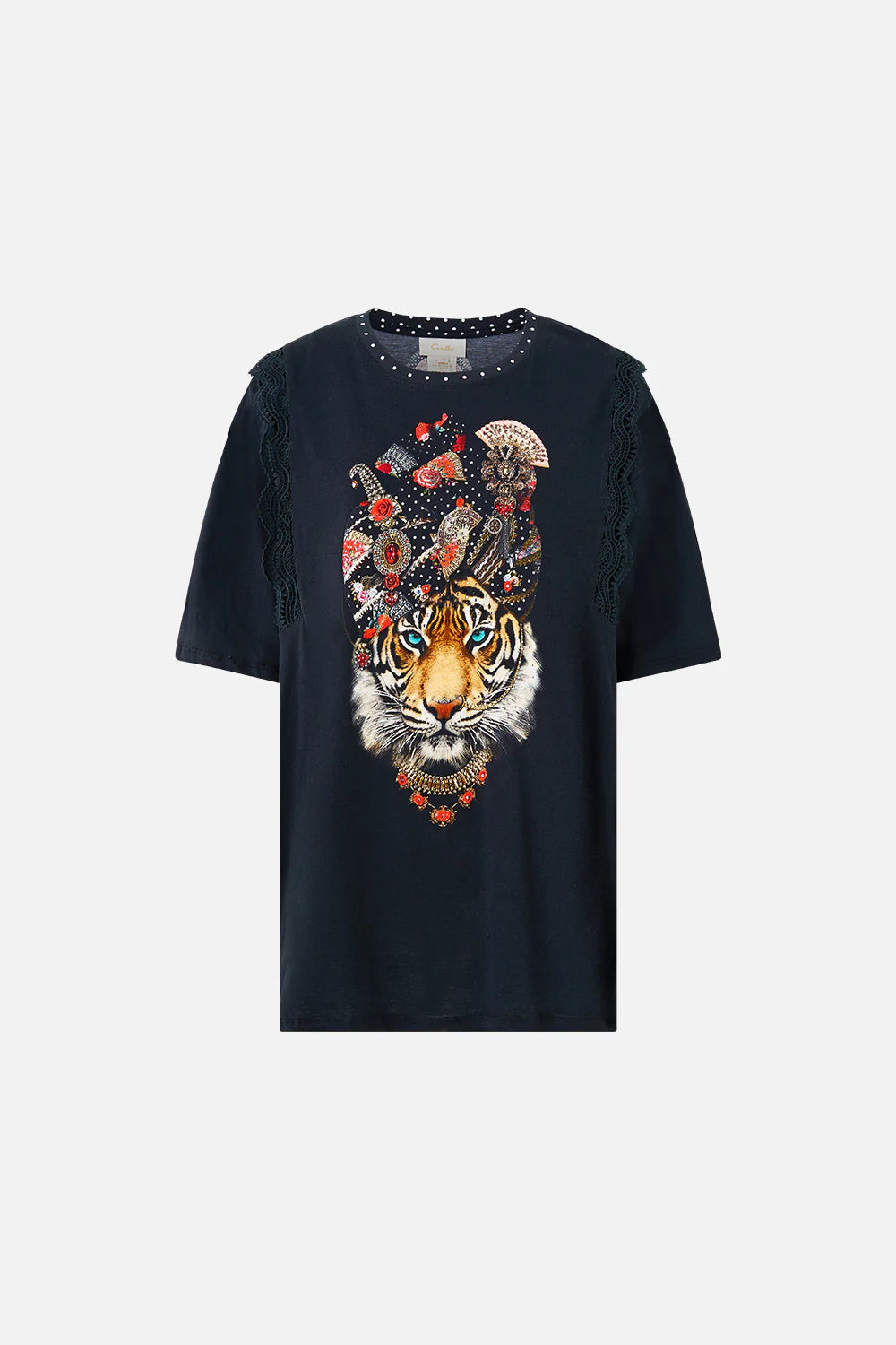 Camilla Daughters of Duende Oversize Tee with Lace Trim