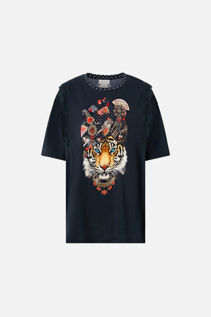 Camilla Daughters of Duende Oversize Tee with Lace Trim
