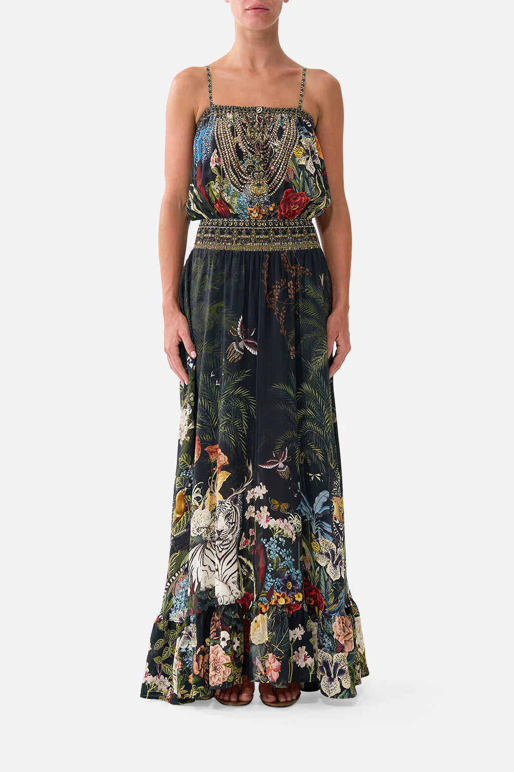 Camilla Palace Zoology Shirred Waist Long Dress