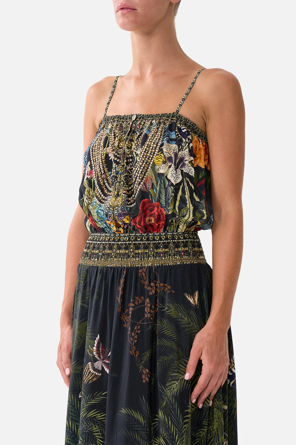 Camilla Palace Zoology Shirred Waist Long Dress