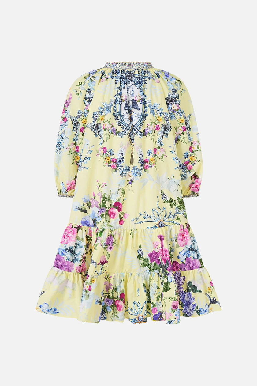 Camilla Chinoiserie Child Puff Sleeve Shirt Dress