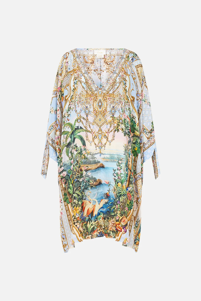 Camilla Sisi Society Tie Sleeve Short V Neck Kaftan