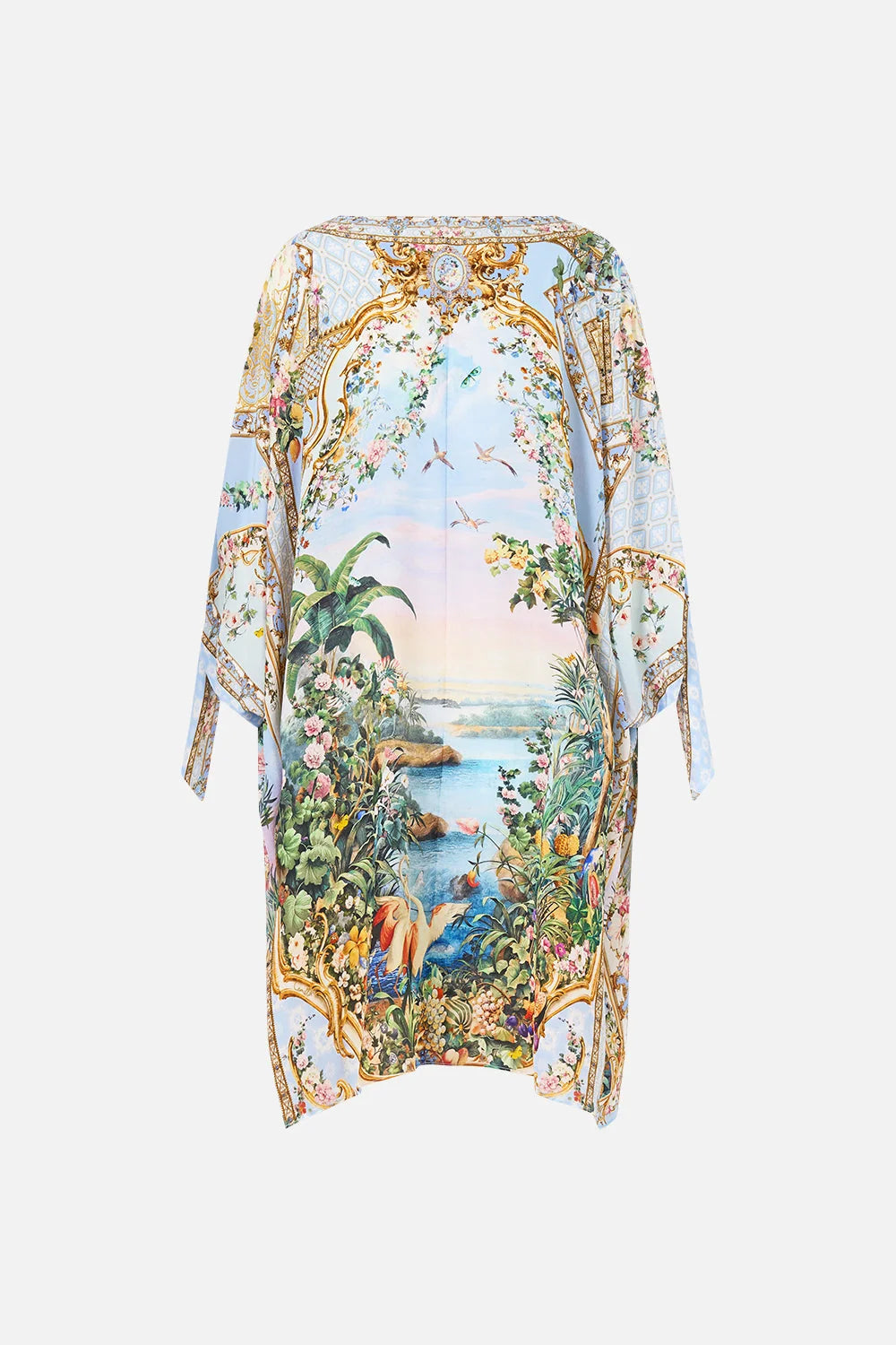 Camilla Sisi Society Tie Sleeve Short V Neck Kaftan