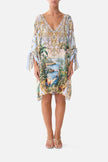 Camilla Sisi Society Tie Sleeve Short V Neck Kaftan