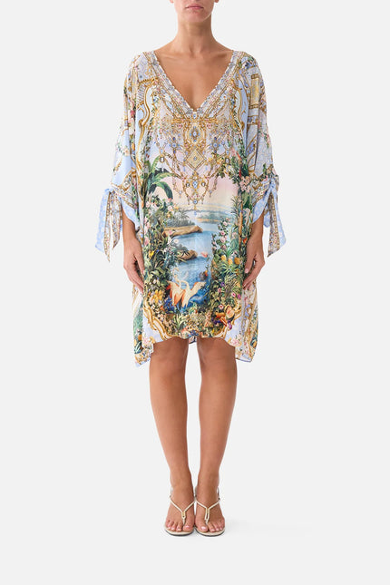 Camilla Sisi Society Tie Sleeve Short V Neck Kaftan