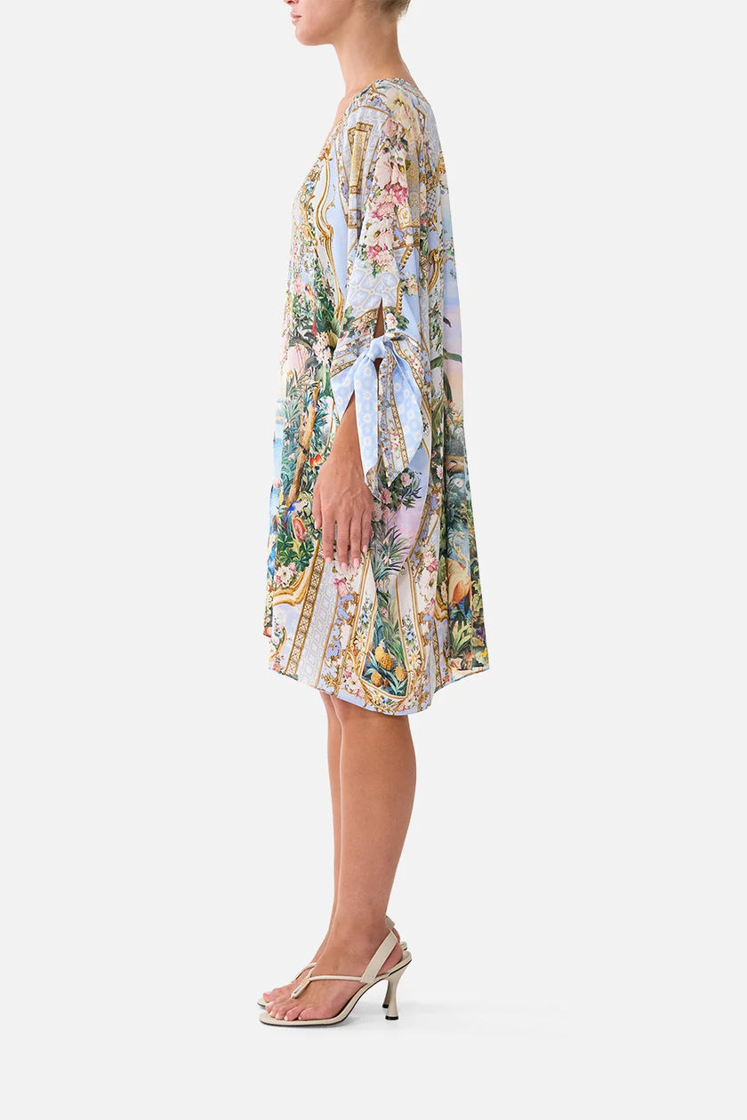 Camilla Sisi Society Tie Sleeve Short V Neck Kaftan