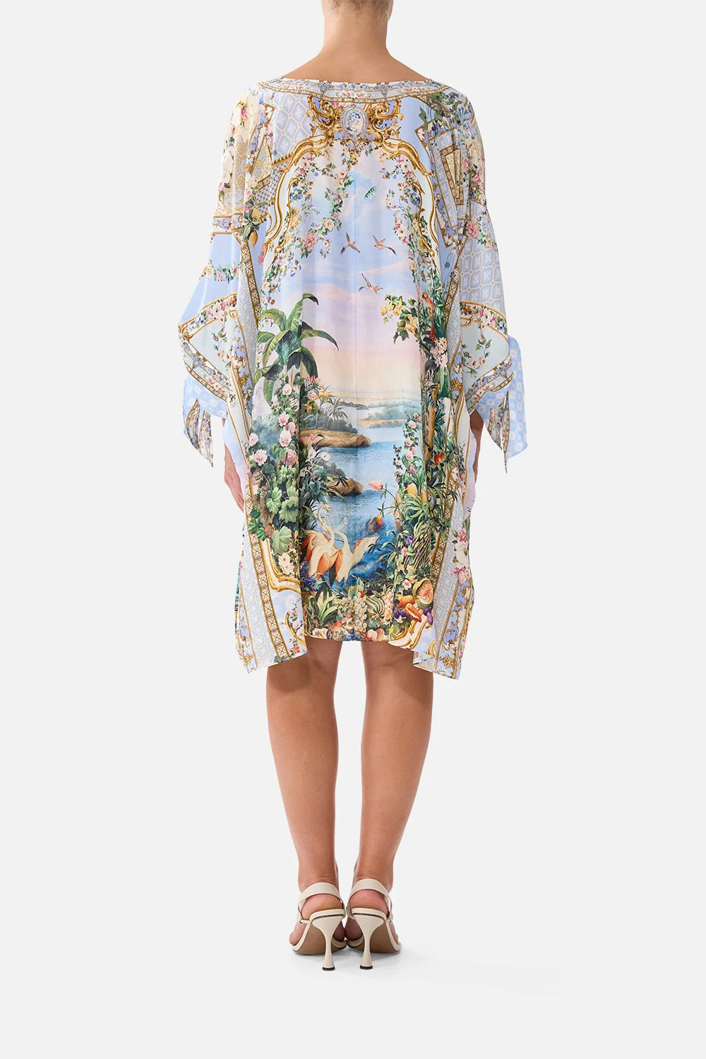 Camilla Sisi Society Tie Sleeve Short V Neck Kaftan