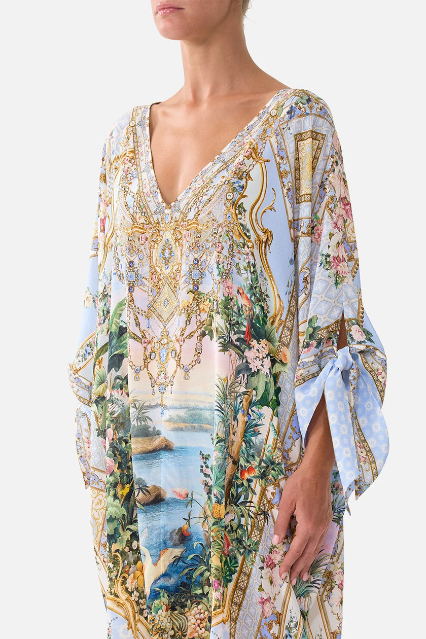 Camilla Sisi Society Tie Sleeve Short V Neck Kaftan
