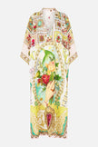 Camilla Painted Prayers Deep V Neck Kaftan with Curved Seam