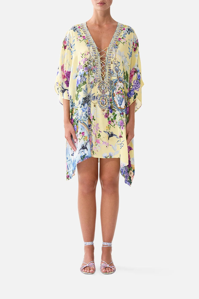 Camilla Chinoiserie Child Short Lace Up Kaftan