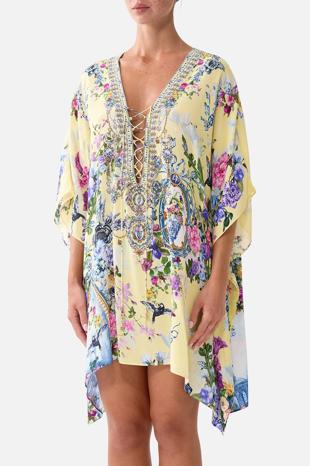 Camilla Chinoiserie Child Short Lace Up Kaftan