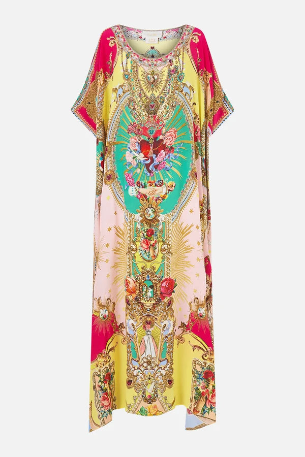 Camilla Painted Prayers Round Neck Kaftan