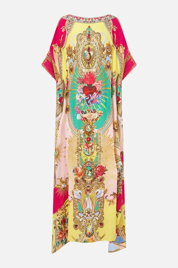Camilla Painted Prayers Round Neck Kaftan