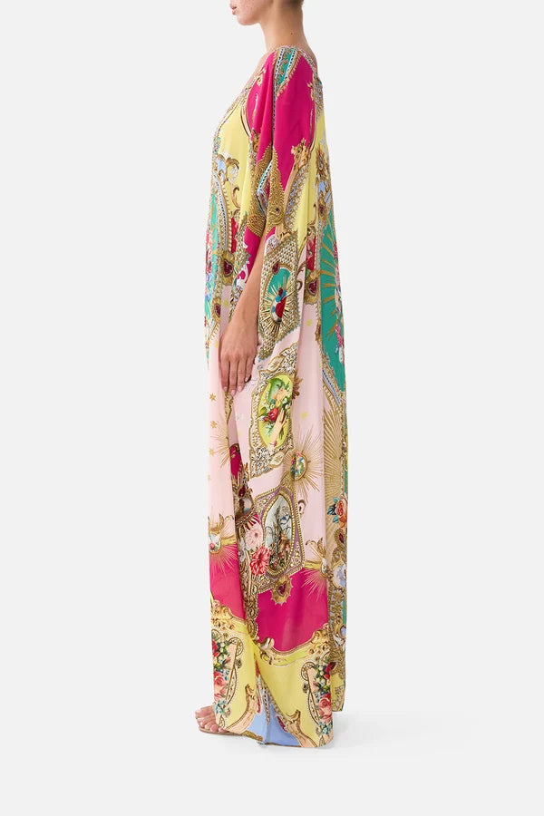 Camilla Painted Prayers Round Neck Kaftan