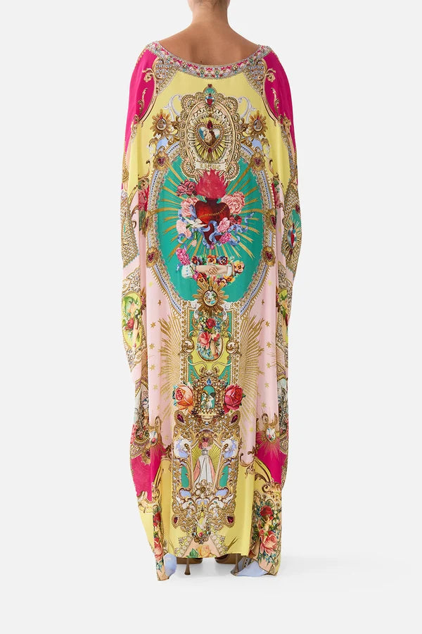 Camilla Painted Prayers Round Neck Kaftan