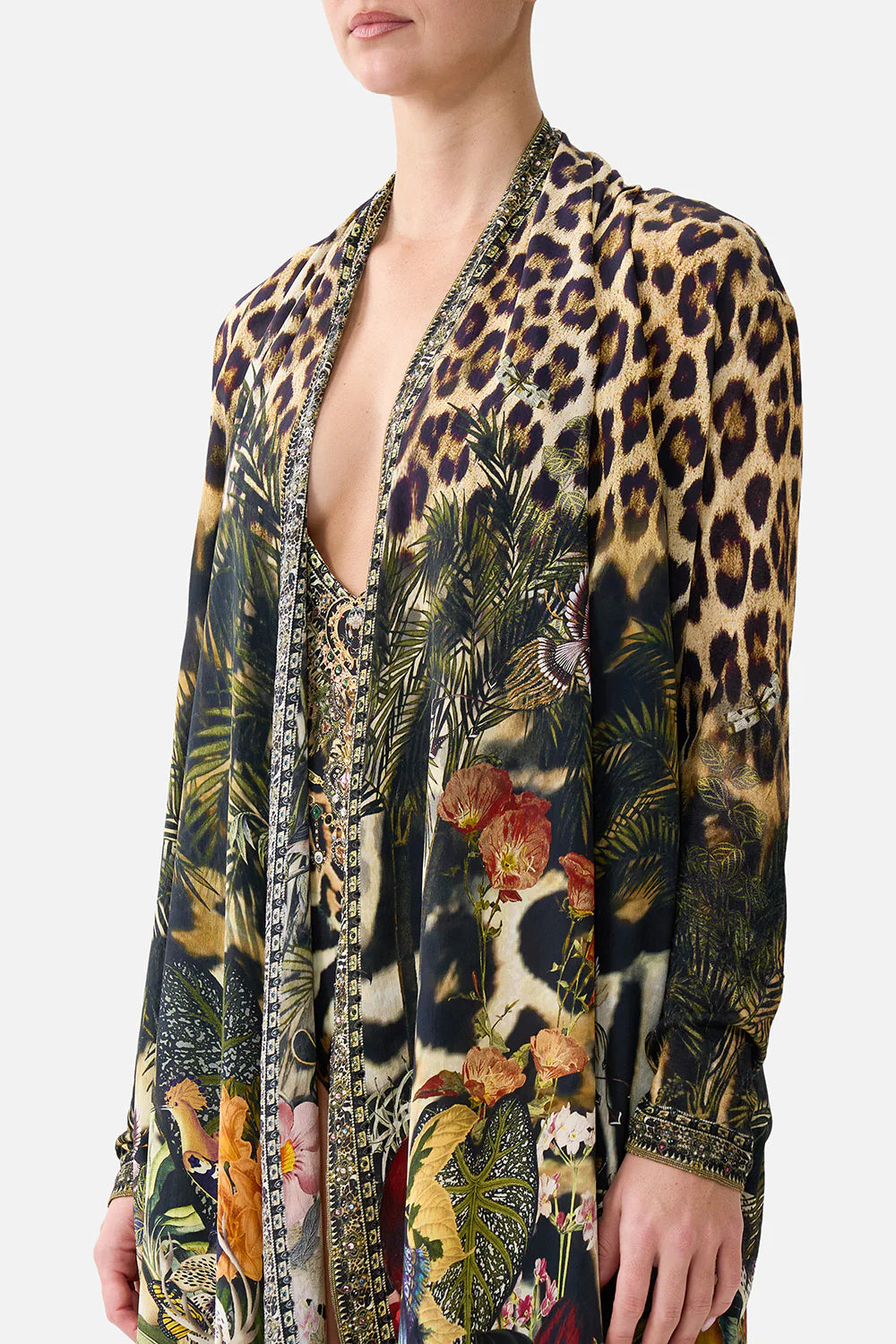 Camilla Leotigra Land Long Casual Jacket with Pockets