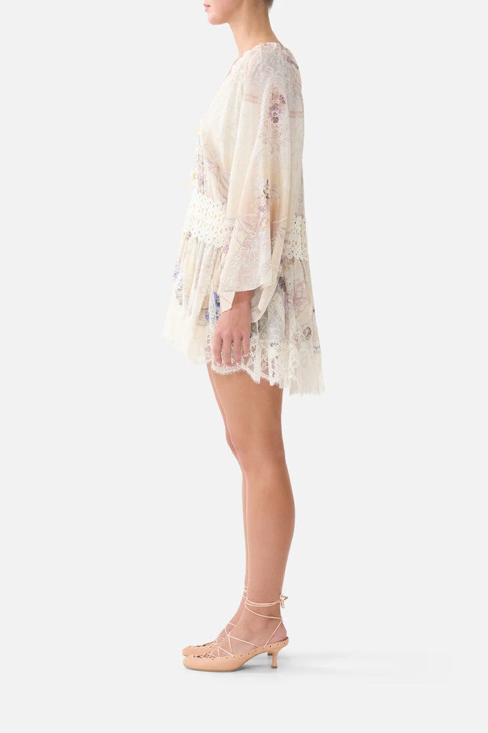 Camilla Laced with Love Relaxed Short Dress with Dropped Waist