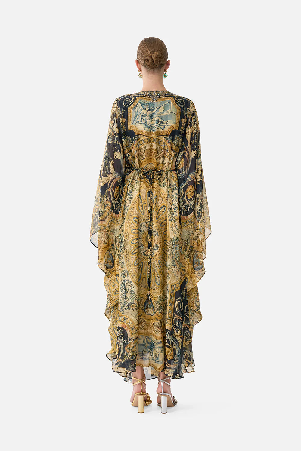 Camilla Museum Memoirs Long Kaftan with Waist Detail