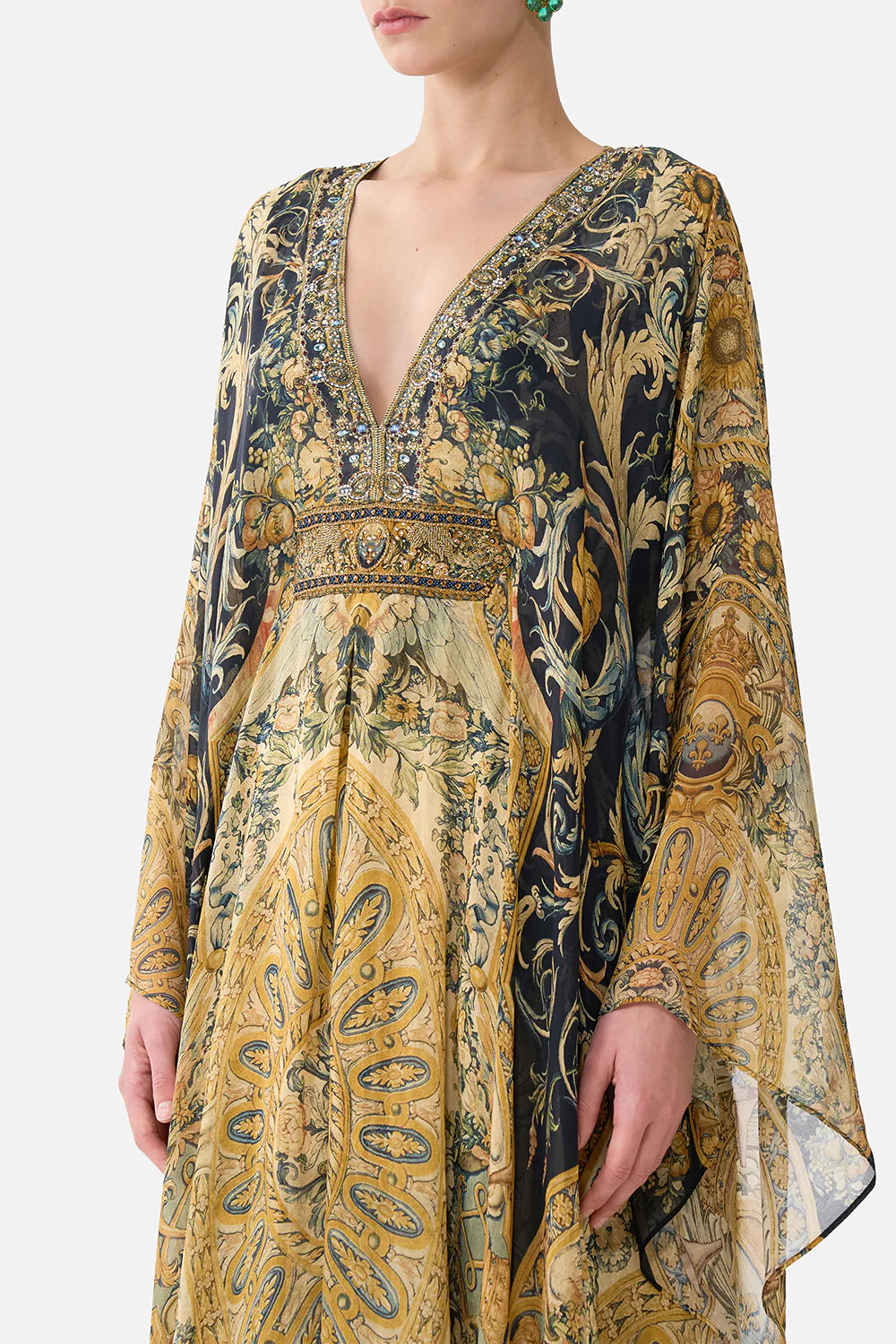 Camilla Museum Memoirs Long Kaftan with Waist Detail
