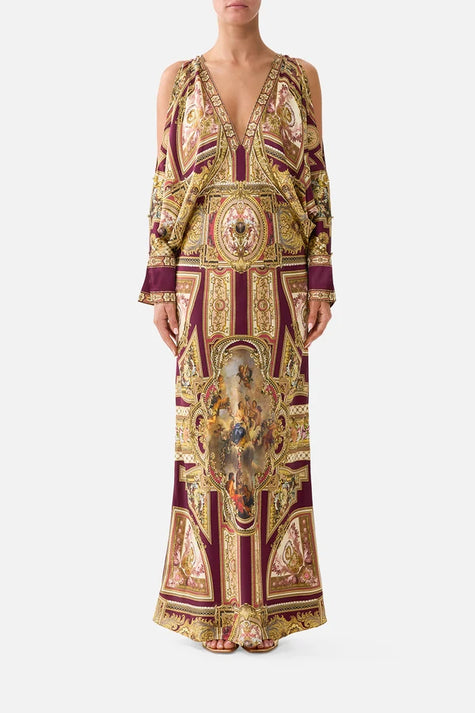 Camilla Queen Of Bohemia Plunge Neck Draped Shoulder Dress