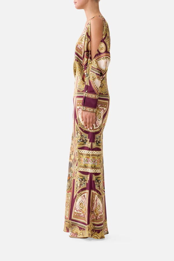 Camilla Queen Of Bohemia Plunge Neck Draped Shoulder Dress