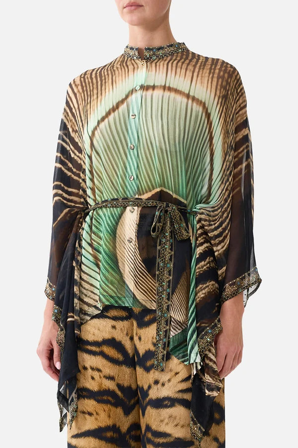 Camilla A Wink To The Wild Button Through Scarf Blouse