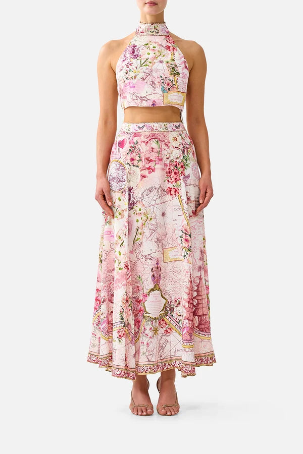 Camilla Journal De Voyage Panelled Flared Long Skirt