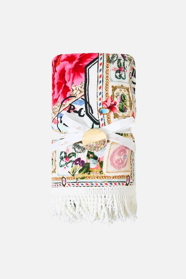 Camilla La Belle Botanique Beach Towel with Fringe