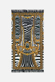 Camilla Zig Zag Zoo Beach Towel with Fringe
