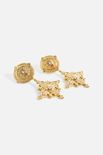 Camilla Gold Imperial Idol Pendant Earrings
