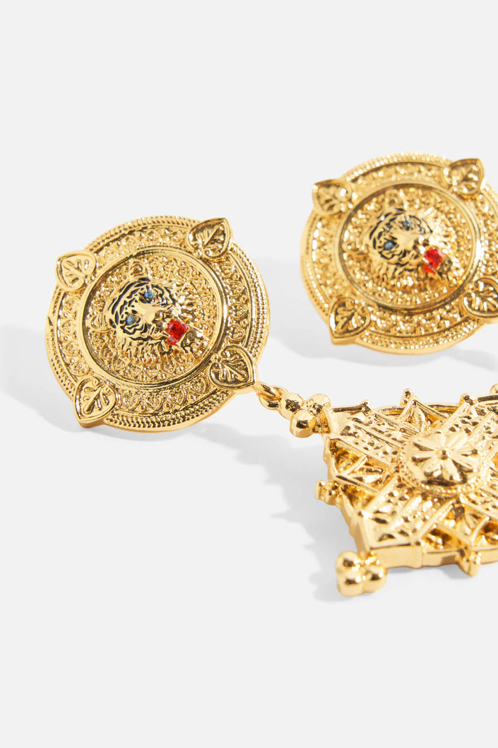 Camilla Gold Imperial Idol Pendant Earrings