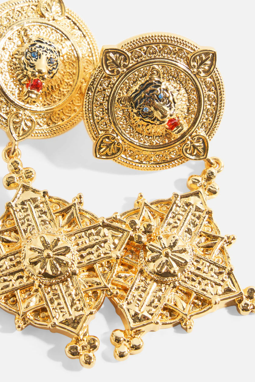 Camilla Gold Imperial Idol Pendant Earrings