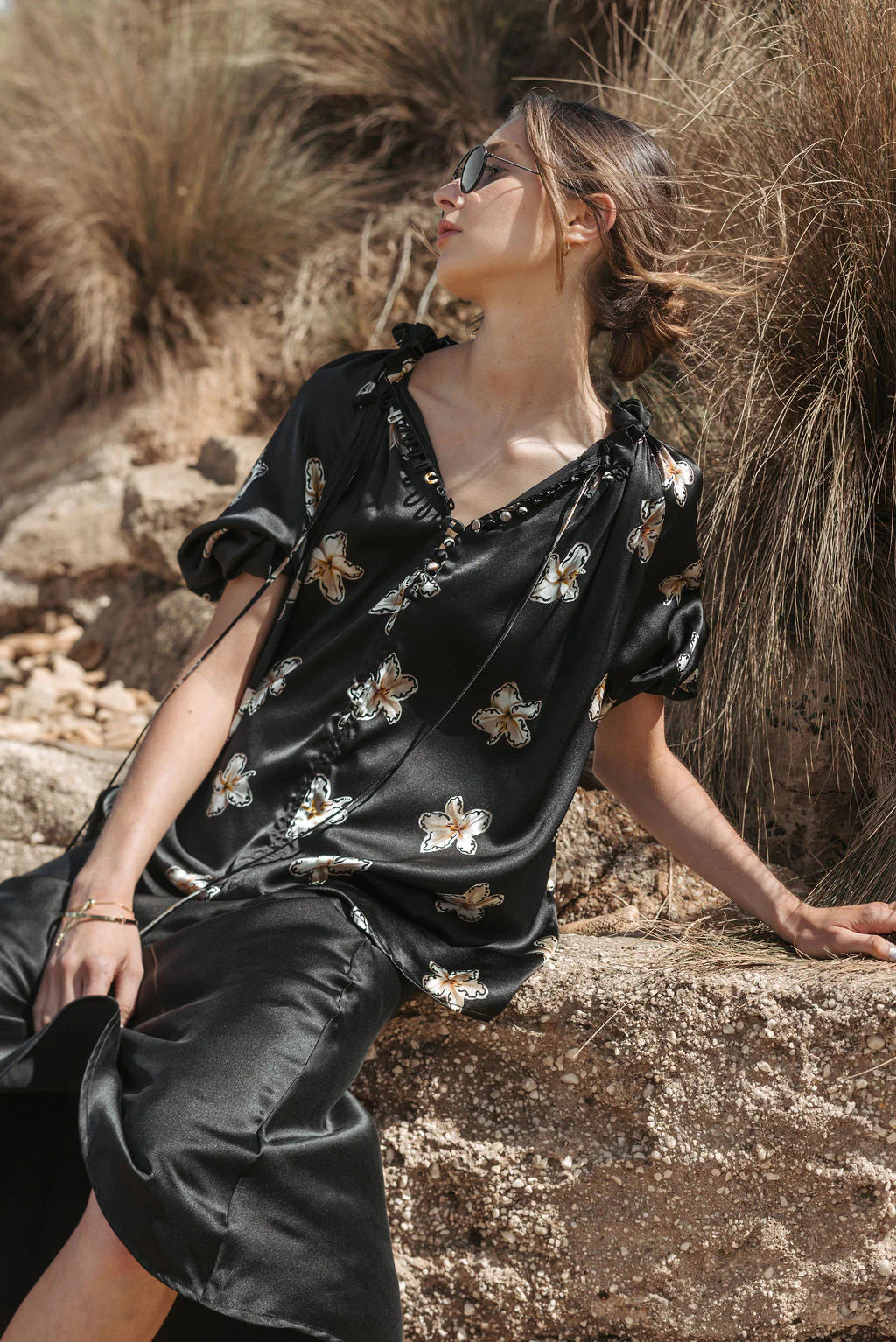 RALF Studios Shelly Top - Black Lillies