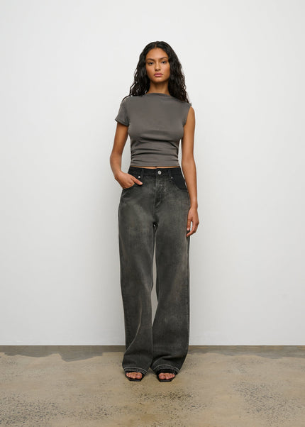 One of Others Ciera Asym Top - Slate