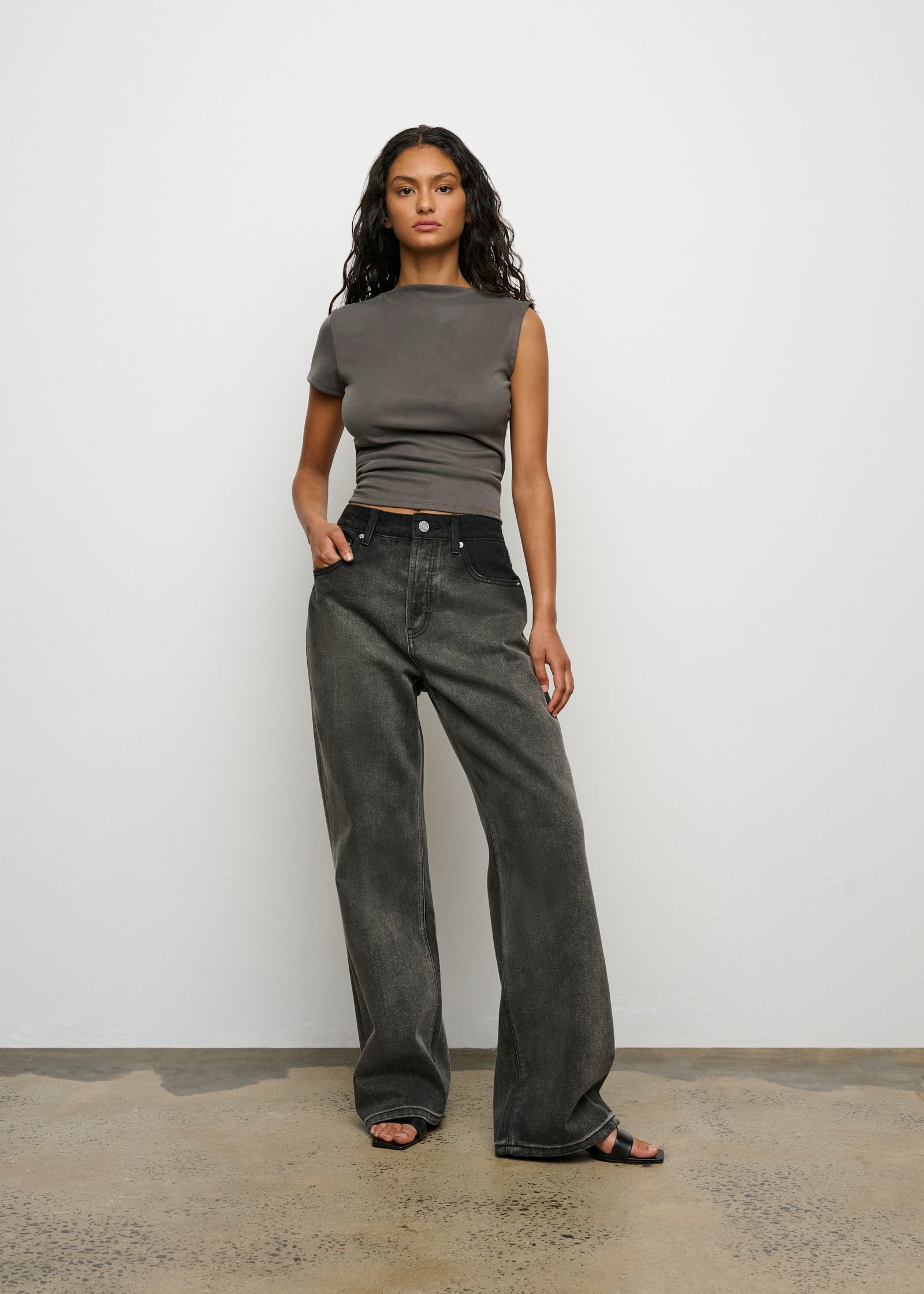 One of Others Ciera Asym Top - Slate