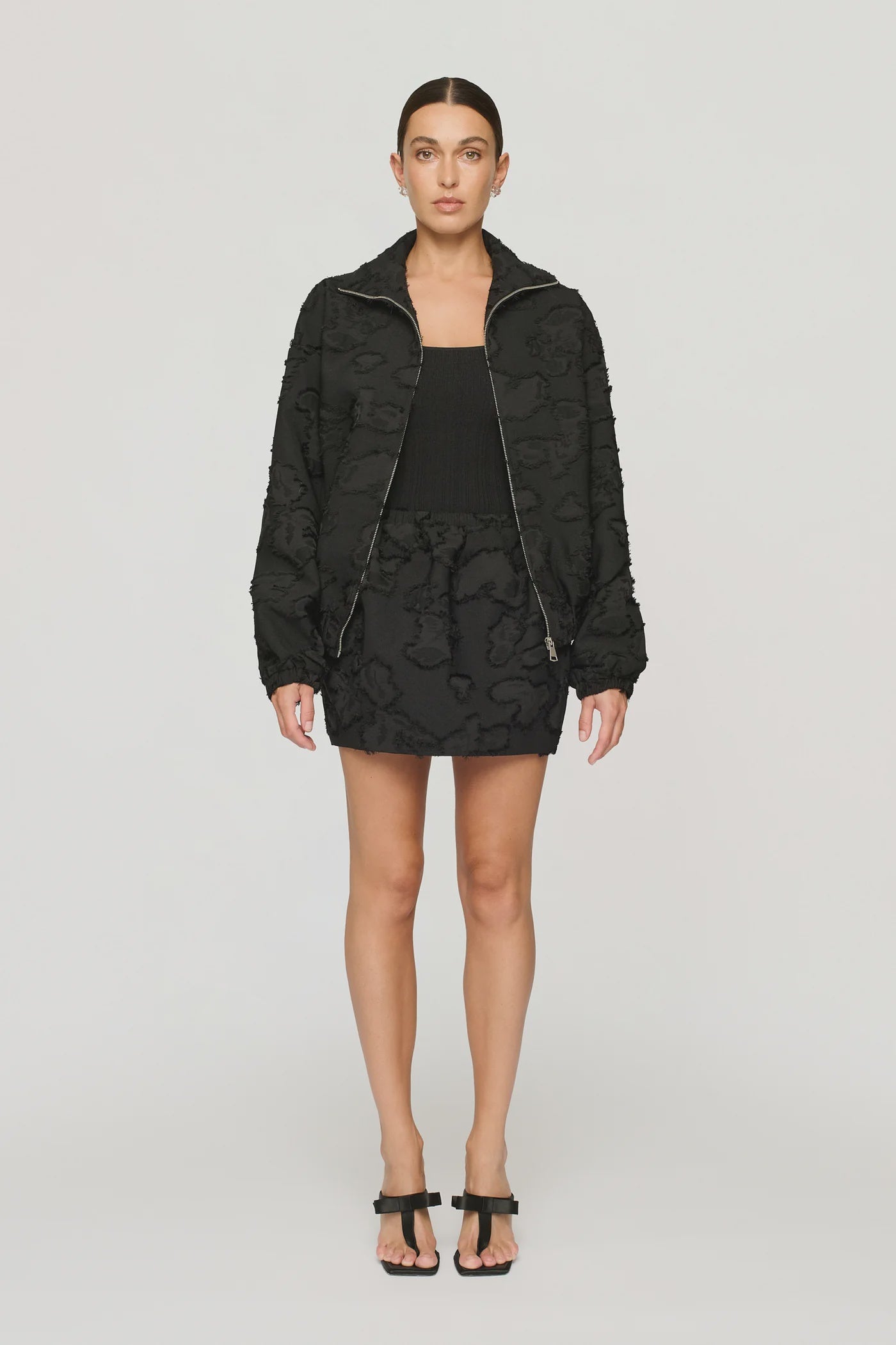 CLEA Valor Bomber Black Clipped Jacquard