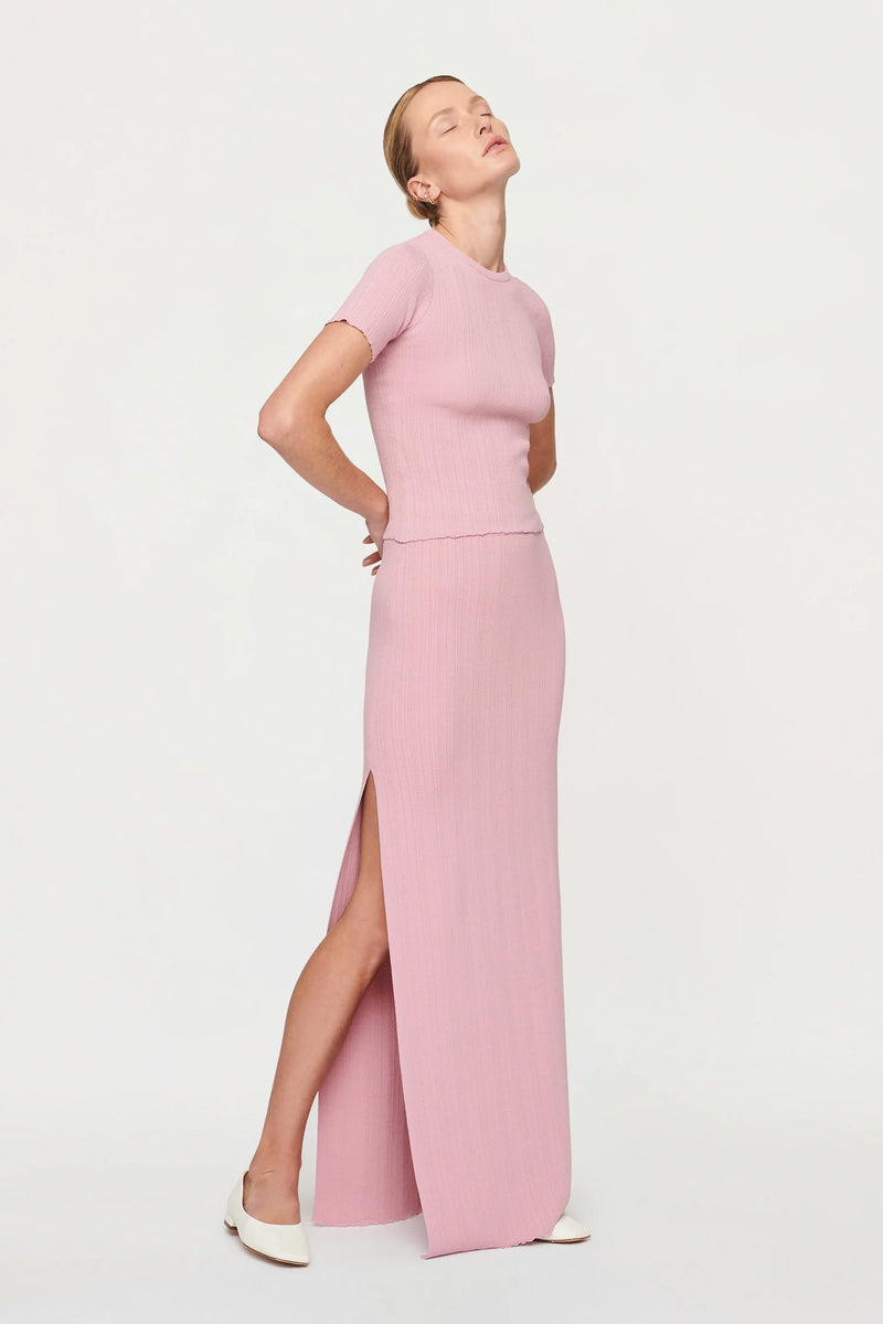 CLEA Bennett Ladder Knit Skirt - Pink Sherbet