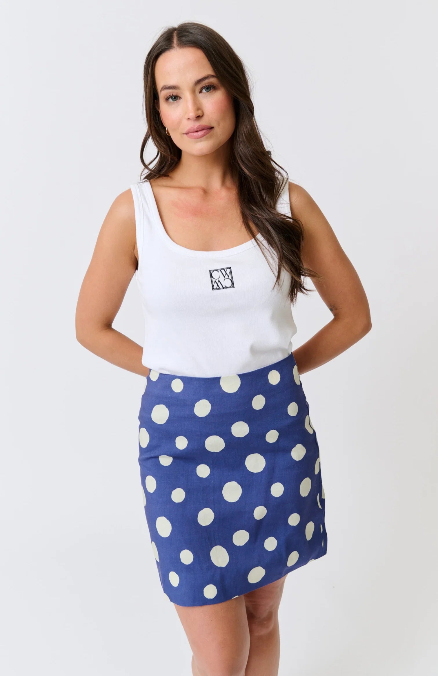 cartel & willow Zyla Mini Skirt - Navy Spot