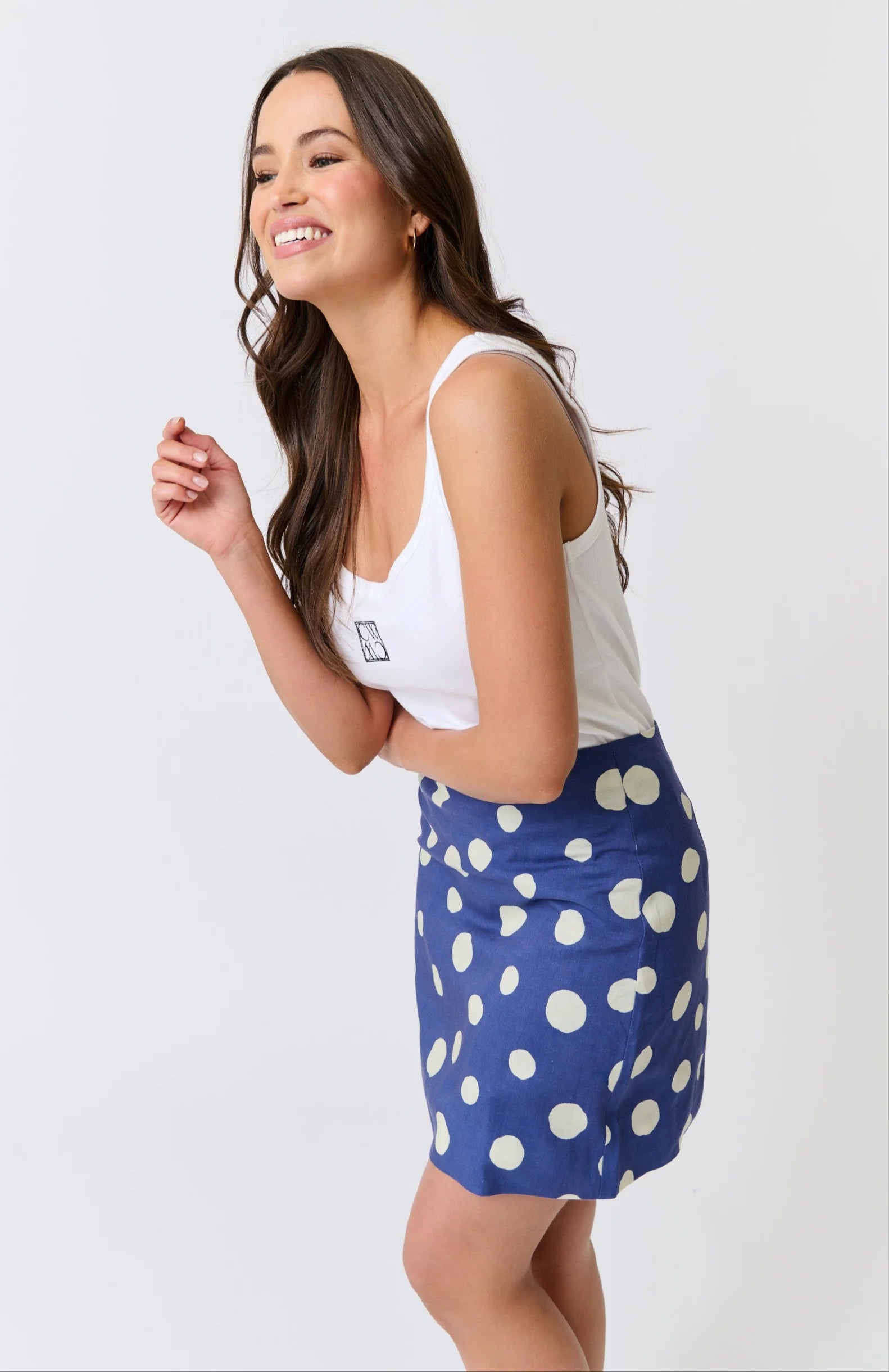 cartel & willow Zyla Mini Skirt - Navy Spot