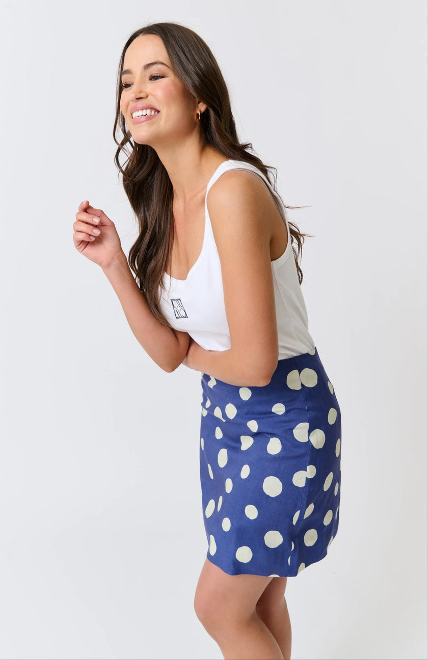 cartel & willow Zyla Mini Skirt - Navy Spot