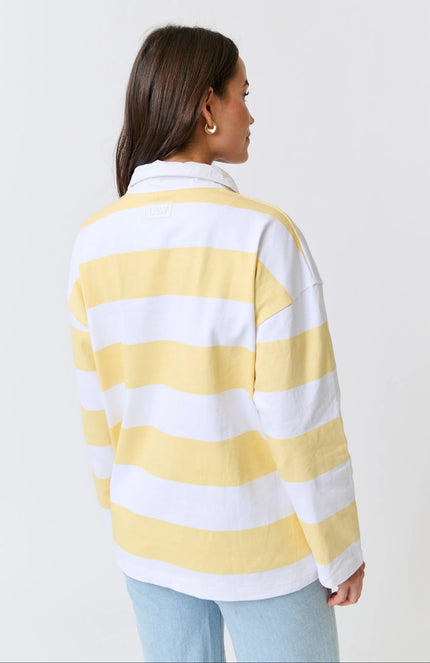 cartel & willow Lily Rugby Shirt - Banana Stripe