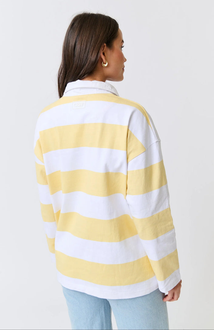 cartel & willow Lily Rugby Shirt - Banana Stripe